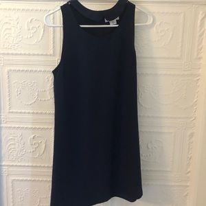 Navy mini shift dress with cut out neck